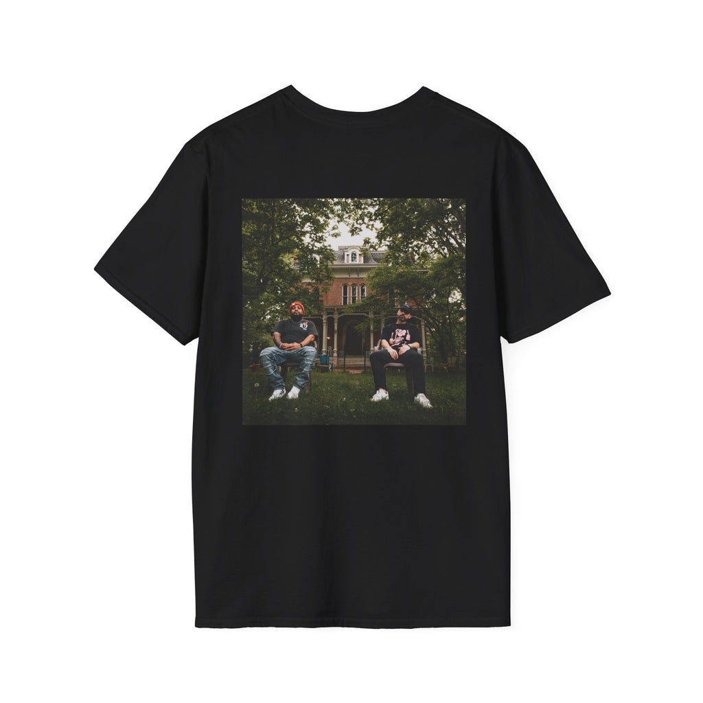 TROUBLE chest text T-Shirt | Minimal graphic tee, black casual top