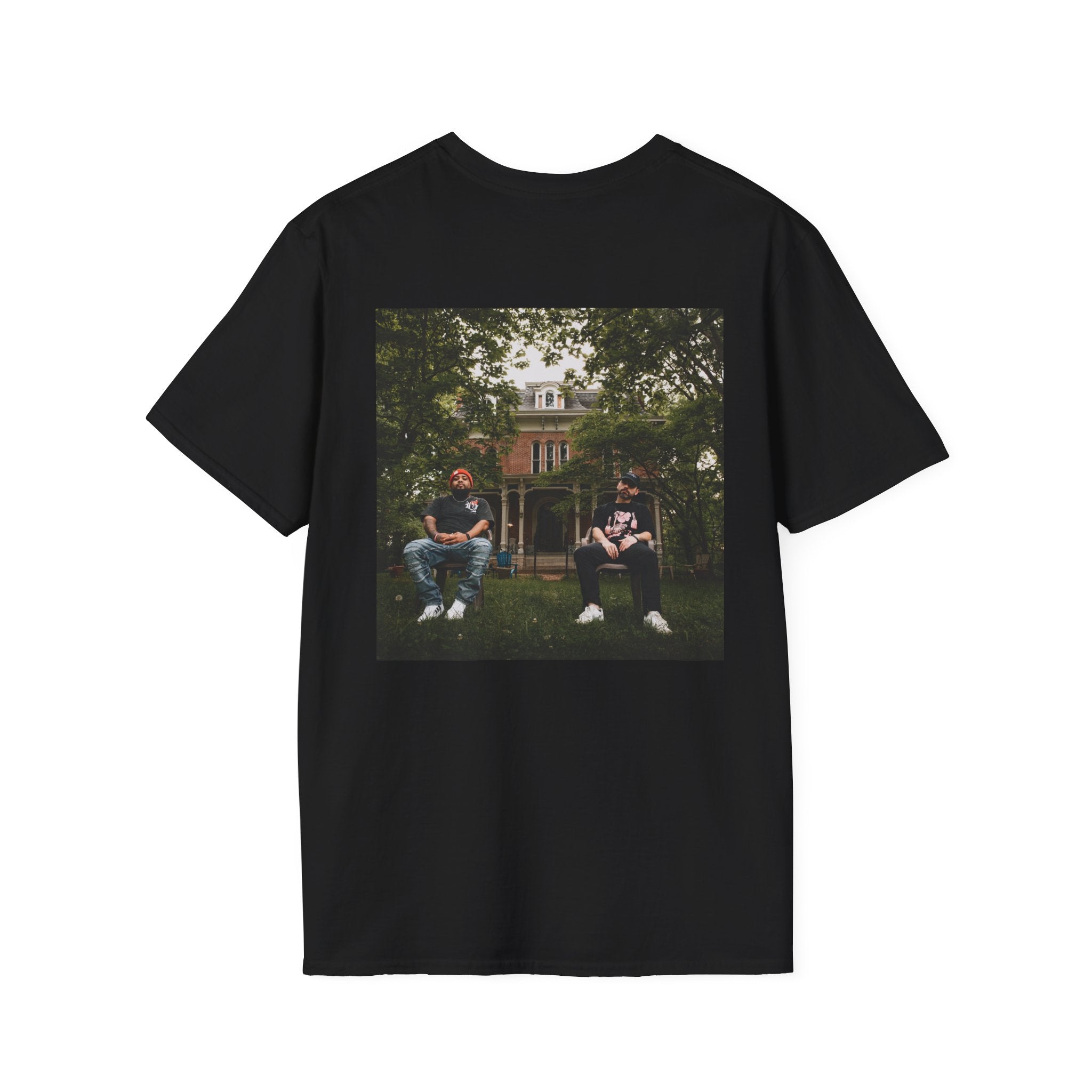 TROUBLE chest text T-Shirt | Minimal graphic tee, black casual top